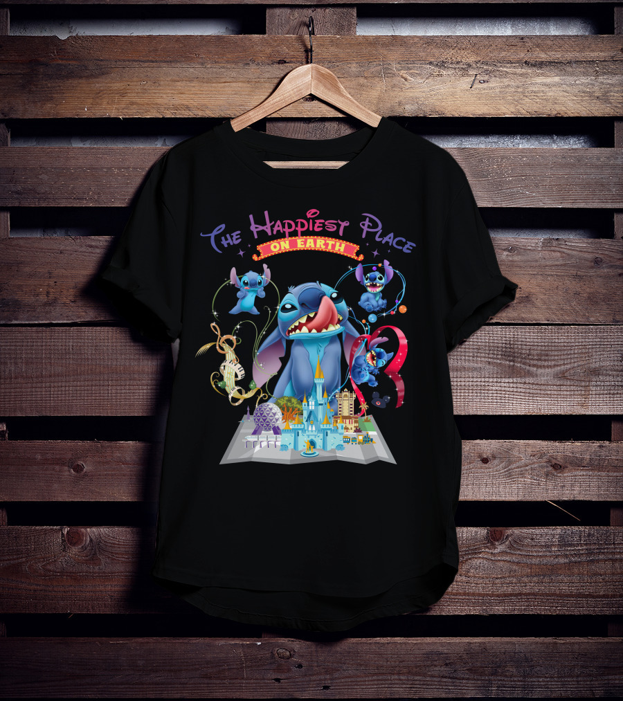 The Happiest Place On Earth Stitch Disney Parks Adventure T-Shirt