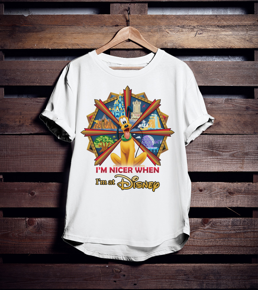 I'm Nicer When I'm At Disney Pluto T-Shirt