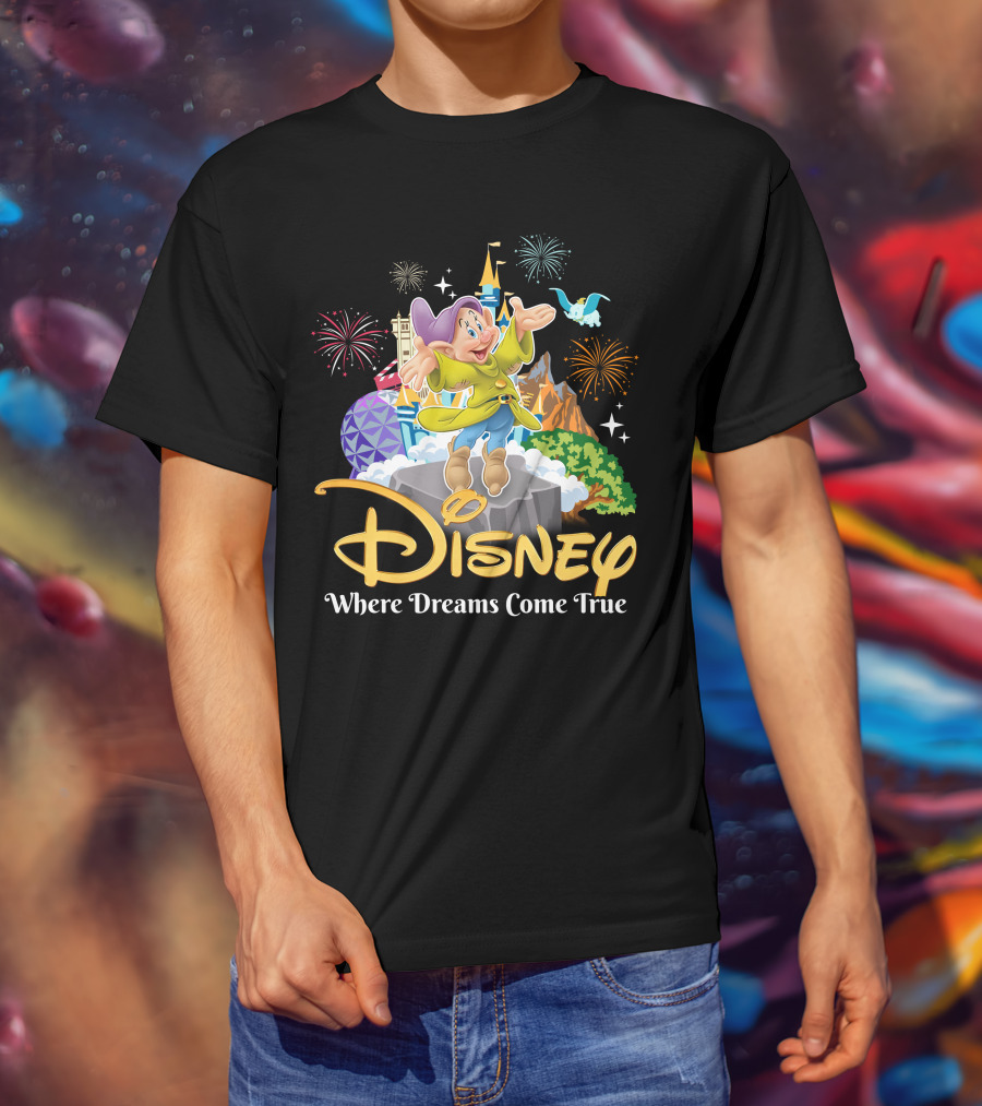Disney Dopey Where Dreams Come True Fireworks Adventure T-Shirt