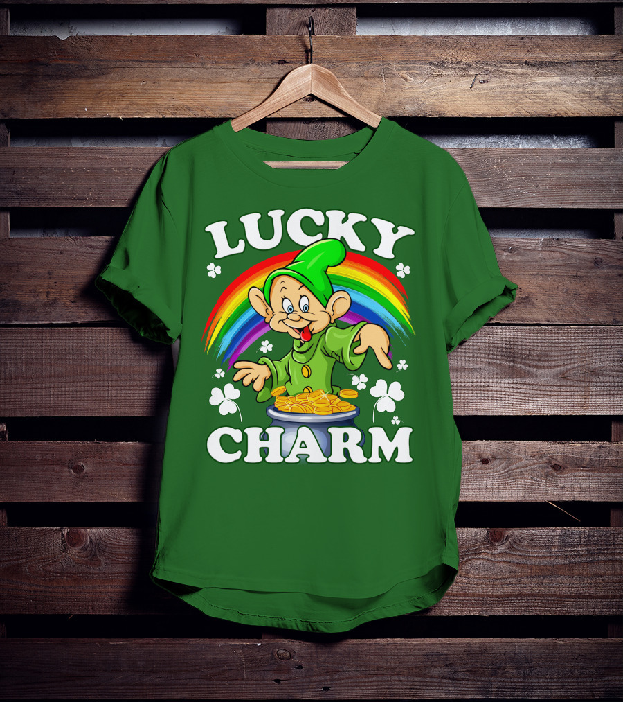 Lucky Charm Dopey Rainbow Gold Coins Shamrocks T-Shirt