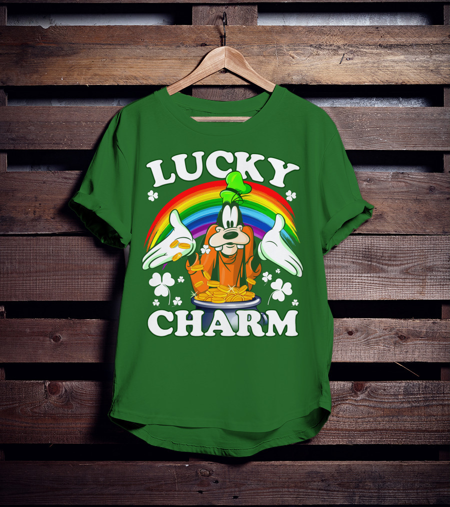 Lucky Charm Goofy Rainbow Gold Coins Shamrocks T-Shirt