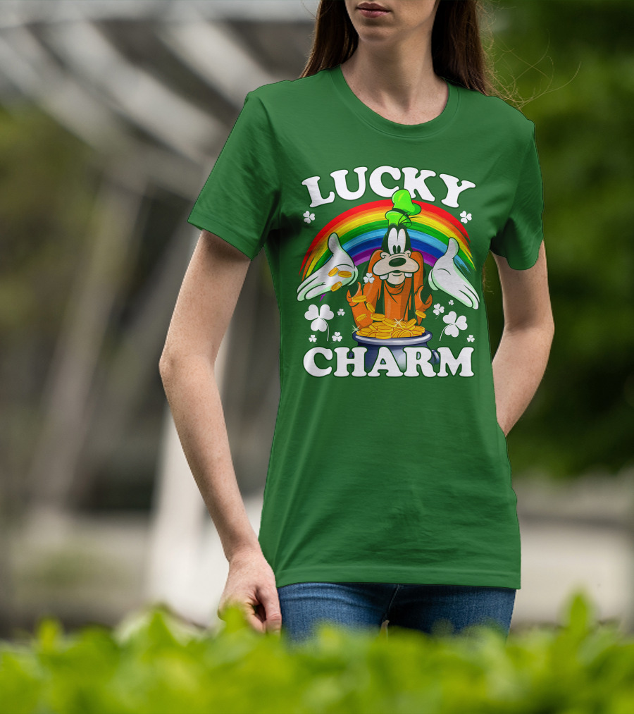 Lucky Charm Goofy Rainbow Gold Coins Shamrocks T-Shirt