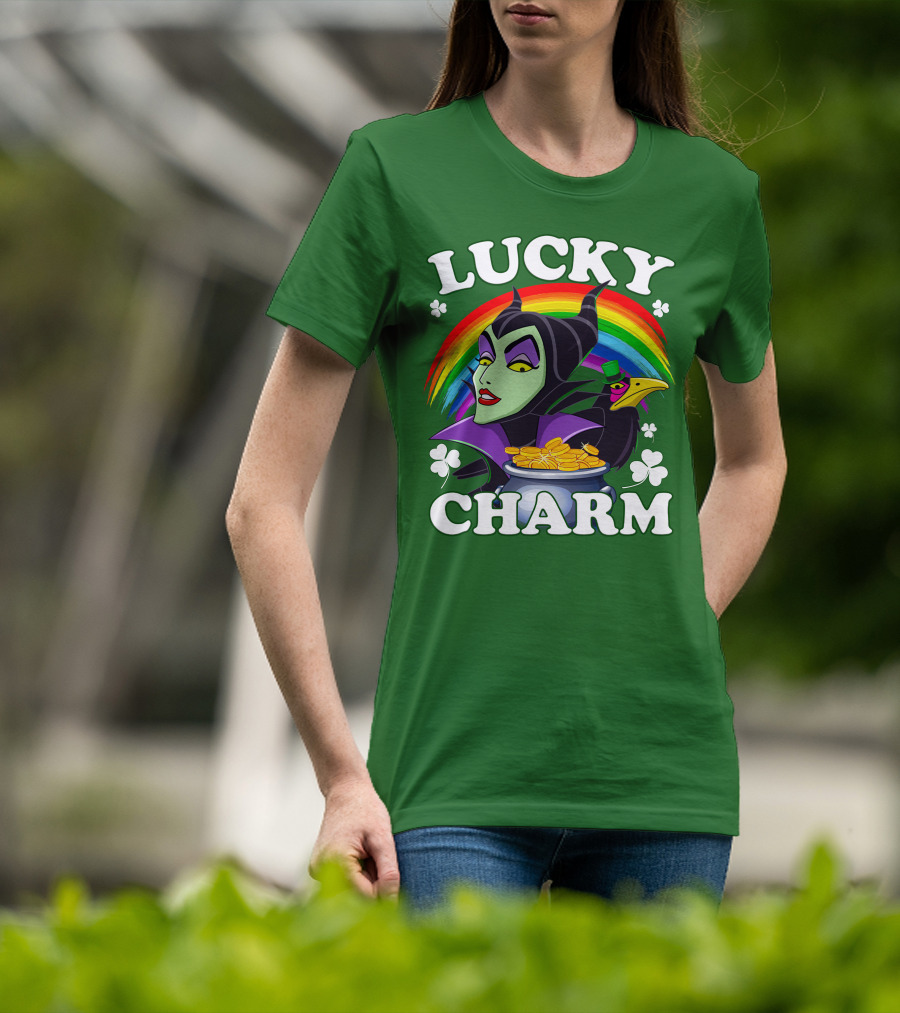 Lucky Charm Maleficent Rainbow Pot Of Gold T-Shirt
