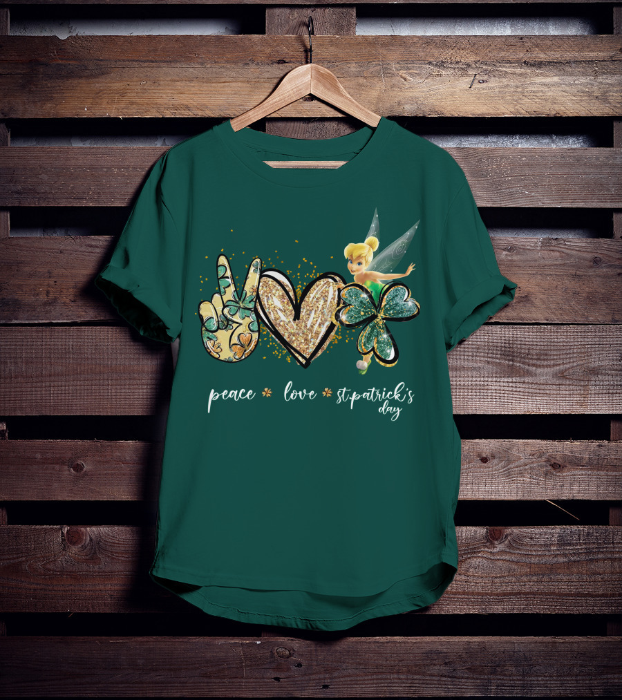 Peace Love St. Patrick's Day Tinkerbell T-Shirt