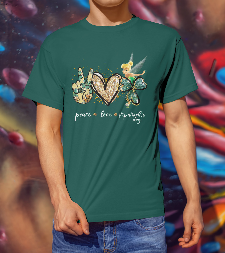 Peace Love St. Patrick's Day Tinkerbell T-Shirt