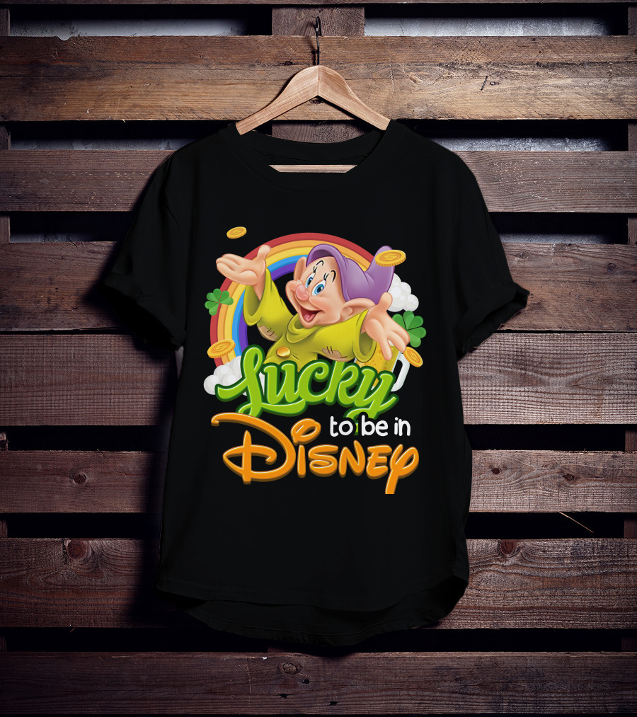 Lucky To Be In Disney Dopey Rainbow T-Shirt
