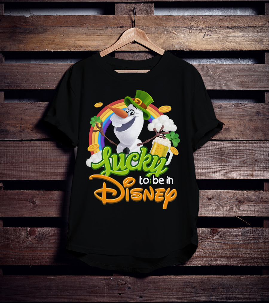 Lucky To Be In Disney Olaf St. Patrick's Day Rainbow Celebration T-Shirt