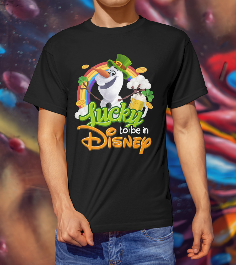 Lucky To Be In Disney Olaf St. Patrick's Day Rainbow Celebration T-Shirt