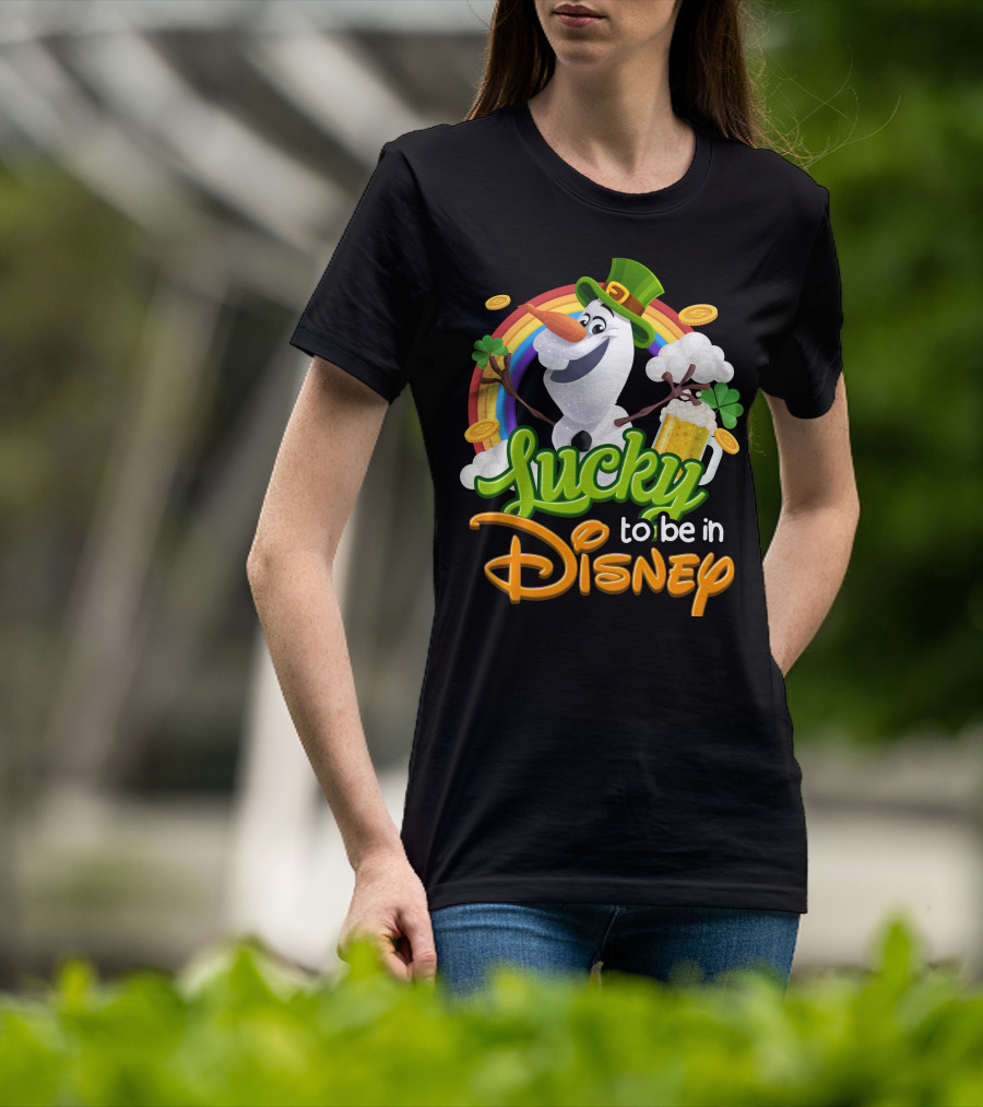 Lucky To Be In Disney Olaf St. Patrick's Day Rainbow Celebration T-Shirt