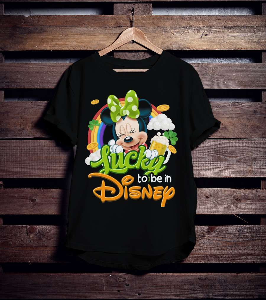 Lucky To Be In Disney Minnie Rainbow Coins T-Shirt