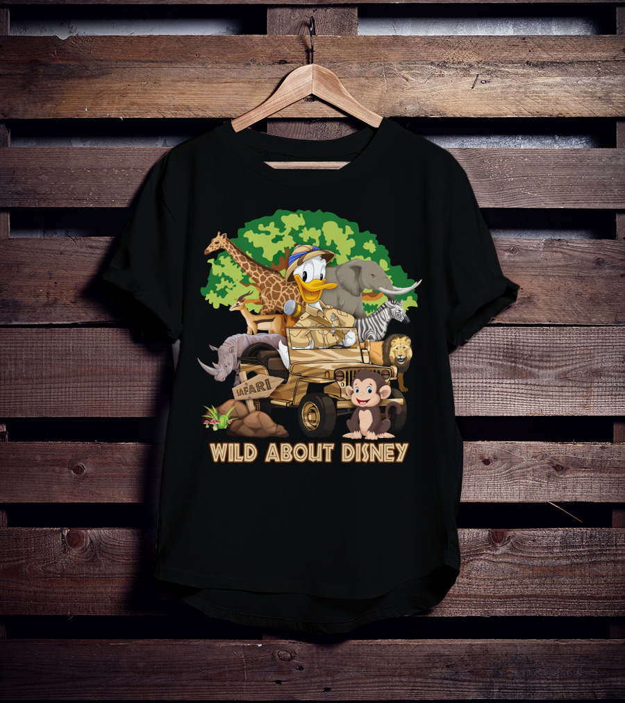 Wild About Disney Safari Adventure Featuring Donald Duck And Jungle Animals T-Shirt