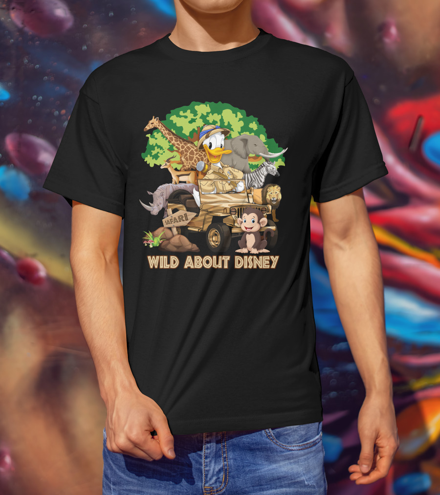 Wild About Disney Safari Adventure Featuring Donald Duck And Jungle Animals T-Shirt
