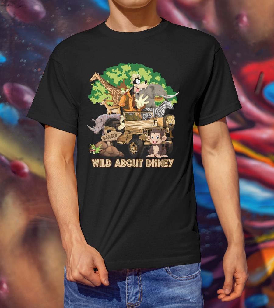 Wild About Disney Safari Goofy With Animals T-Shirt