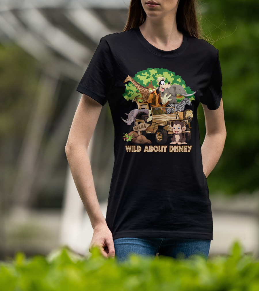 Wild About Disney Safari Goofy With Animals T-Shirt