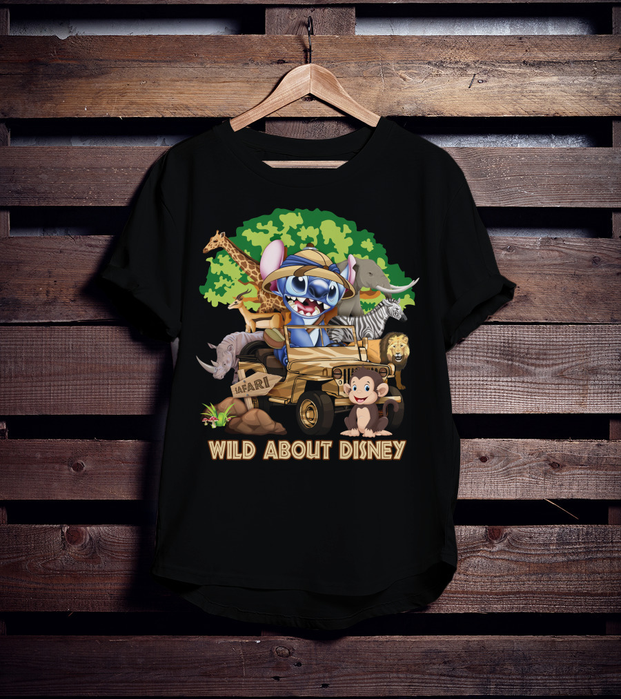 Wild About Disney Safari Stitch With Animals T-Shirt