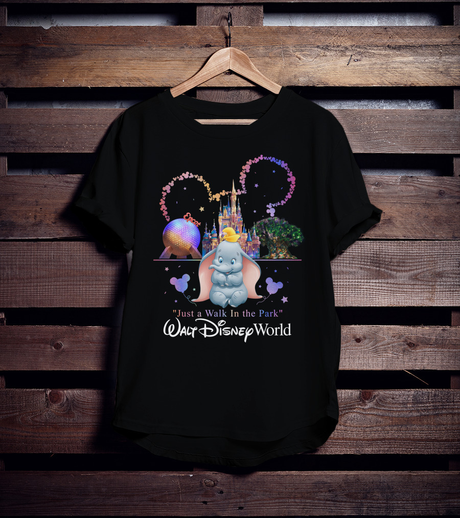 Dumbo Just A Walk In The Park Walt Disney World Epcot Magic Kingdom T-Shirt