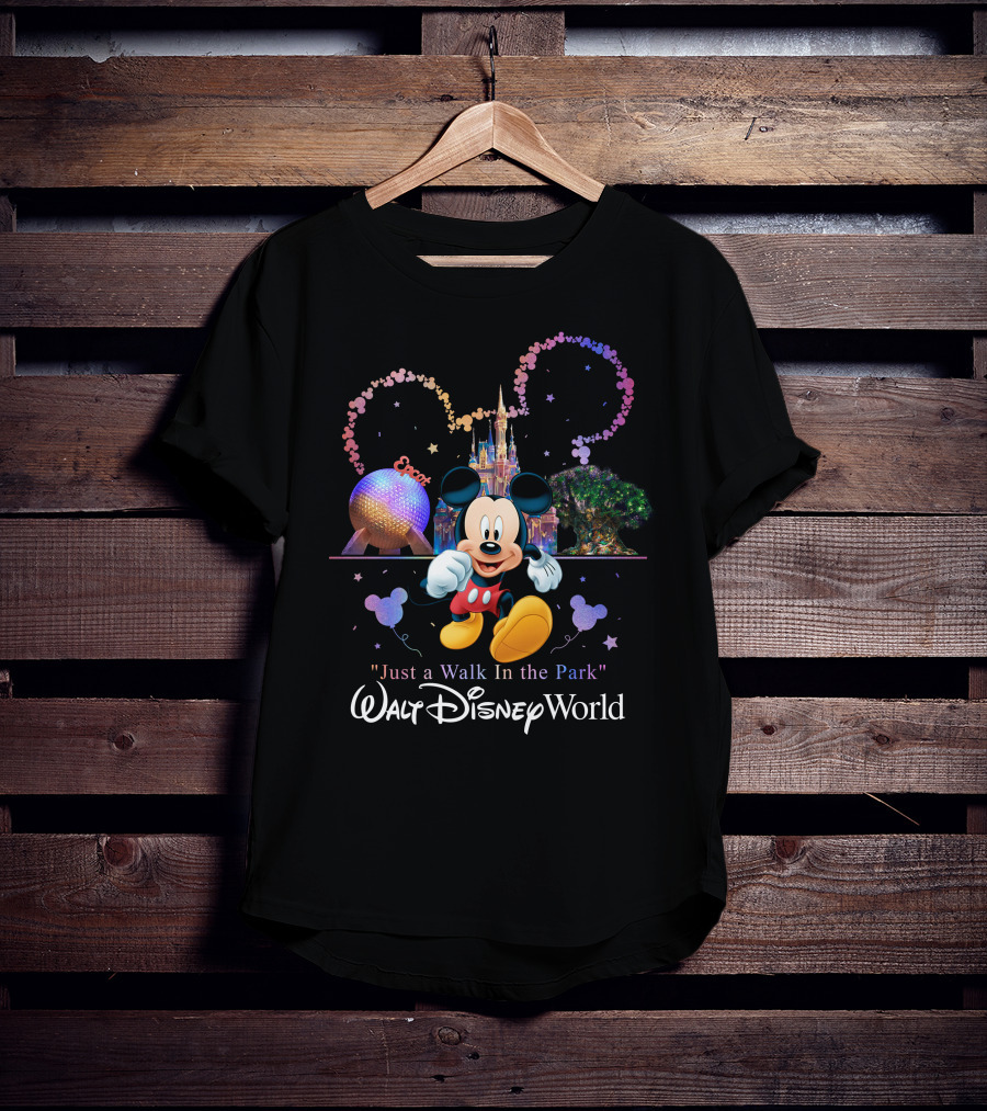 Just A Walk In The Park Walt Disney World Epcot Mickey Mouse T-Shirt
