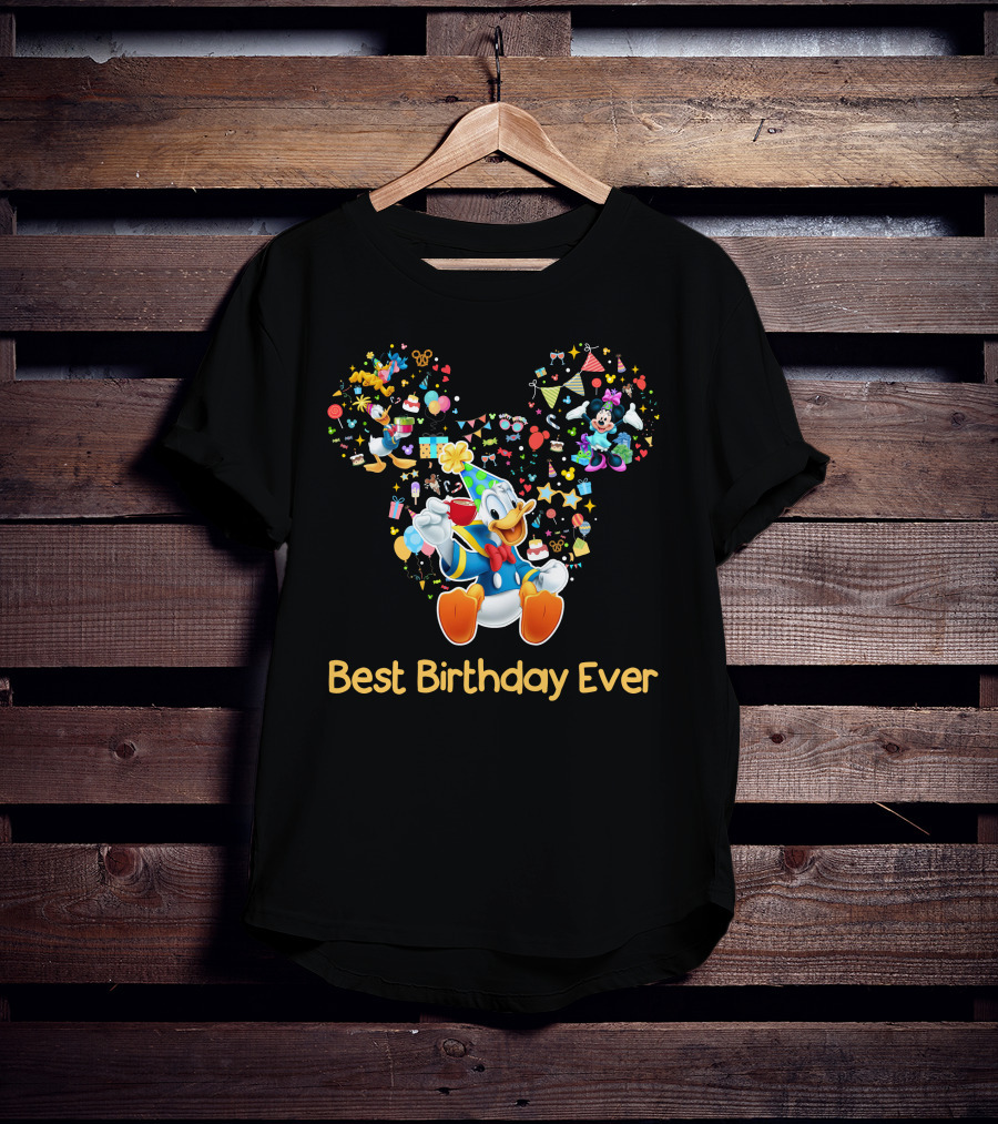 Best Birthday Ever Donald Duck Party Celebration Mickey Mouse T-Shirt