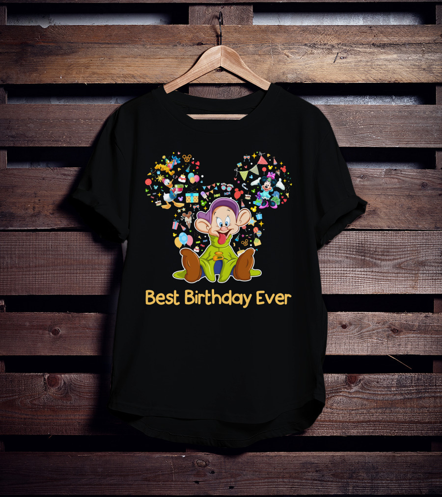 Best Birthday Ever Dopey Mickey Ears Disney Magic T-Shirt
