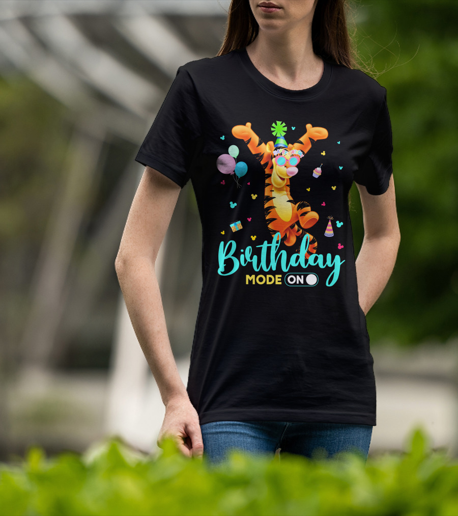 Tigger Birthday Mode On Party Celebration Balloons Cupcake Hat T-Shirt