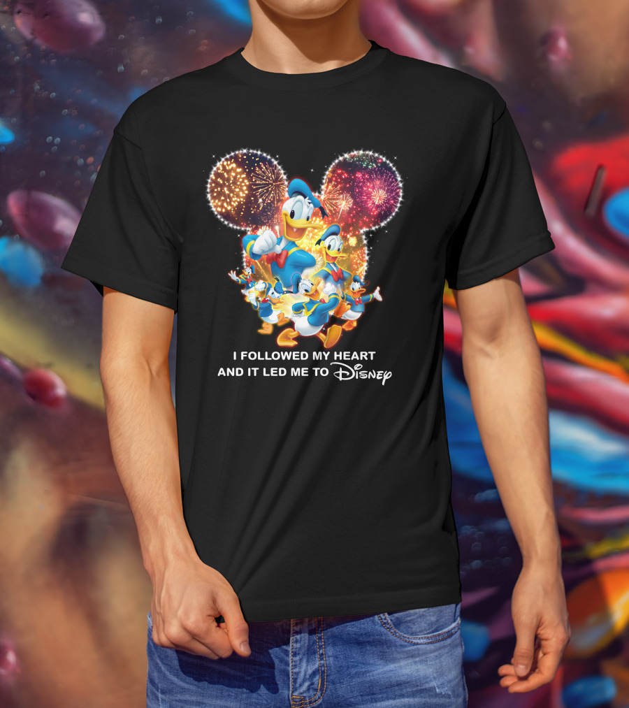 I Followed My Heart And It Led Me To Disney Donald Duck Fireworks Celebration T-Shirt