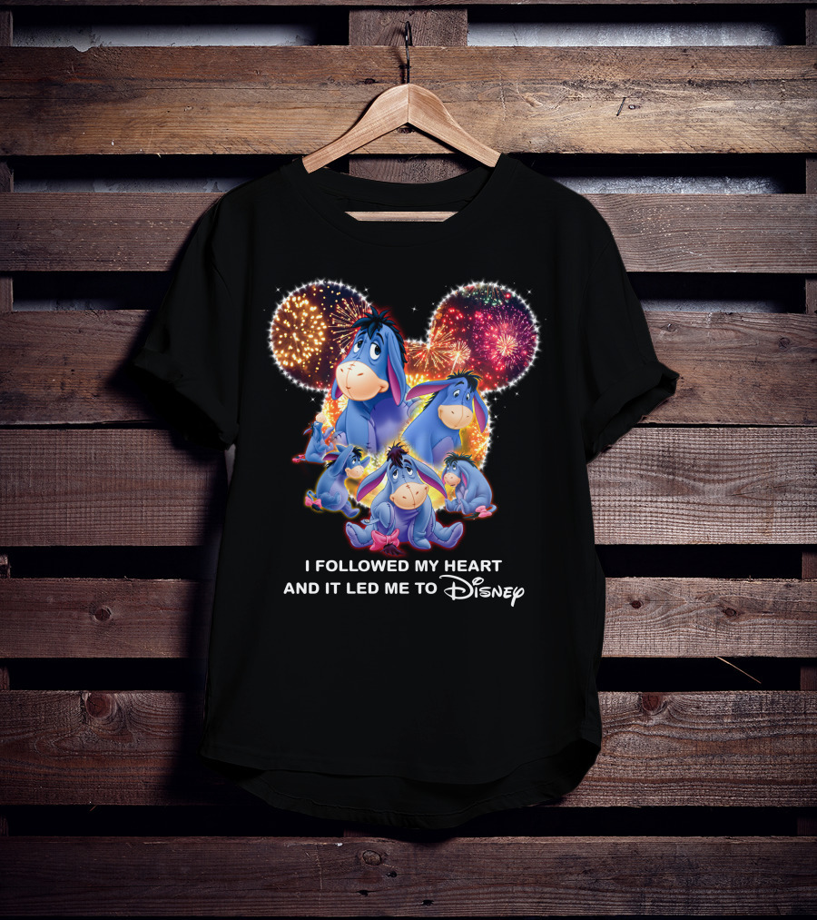 I Followed My Heart And It Led Me To Disney Eeyore Fireworks Mickey Ears T-Shirt