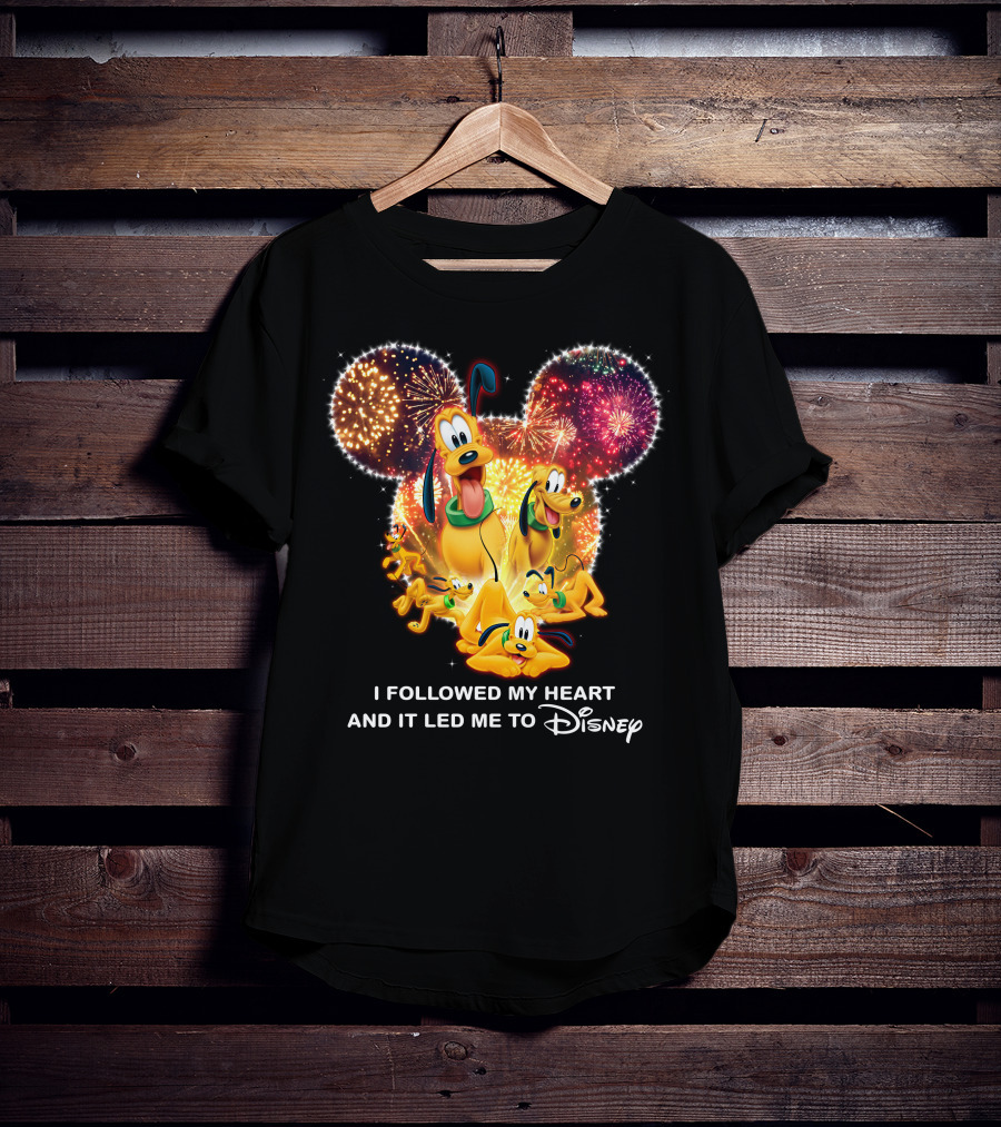 Pluto Fireworks Disney Magic I Followed My Heart T-Shirt