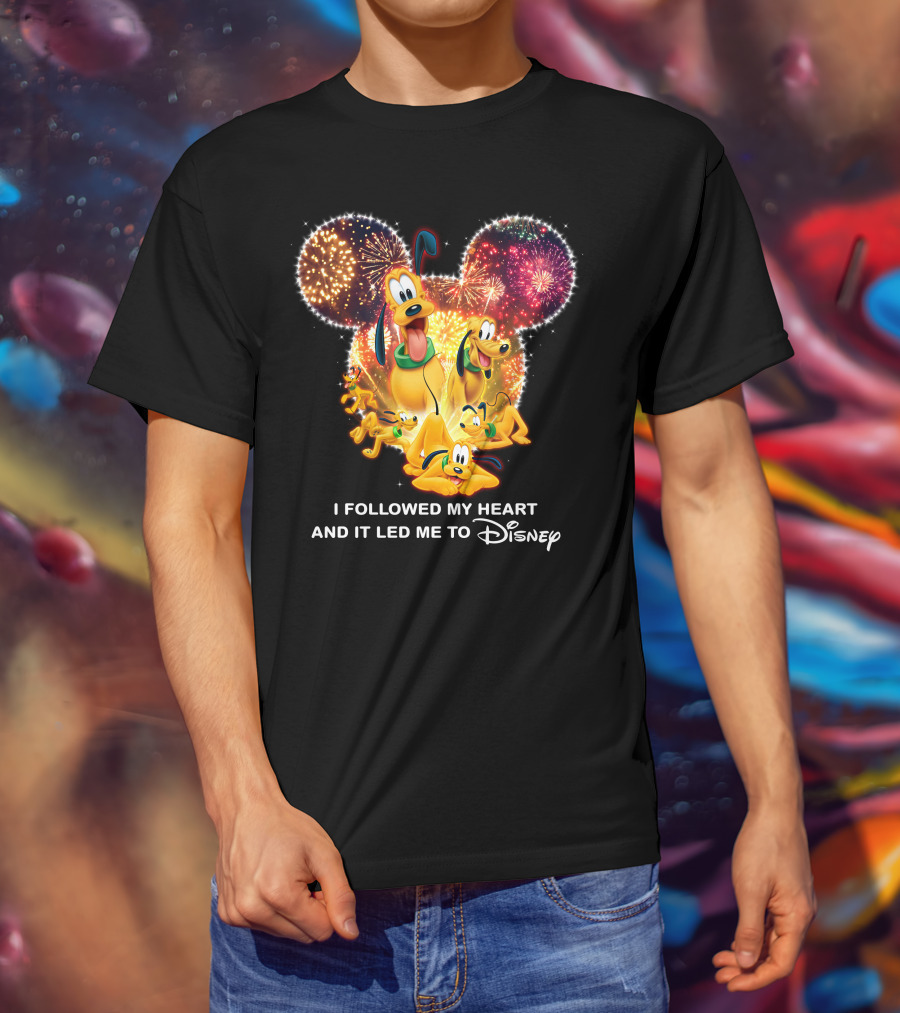 Pluto Fireworks Disney Magic I Followed My Heart T-Shirt