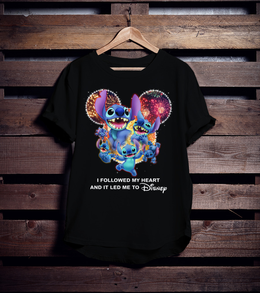 I Followed My Heart And It Led Me To Disney Stitch Fireworks Celebration T-Shirt