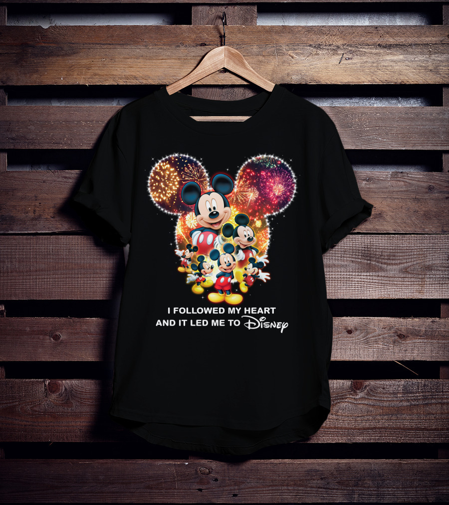 I Followed My Heart And It Led Me To Disney Mickey Mouse Fireworks Celebration T-Shirt