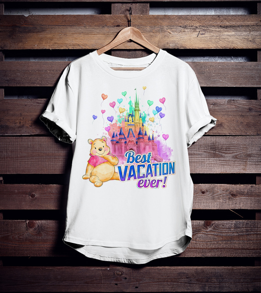 Best Vacation Ever Pooh Castle Balloons T-Shirt