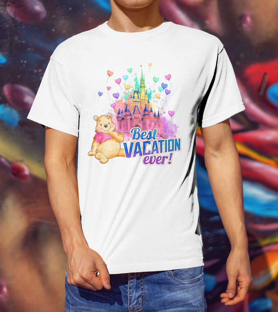 Best Vacation Ever Pooh Castle Balloons T-Shirt