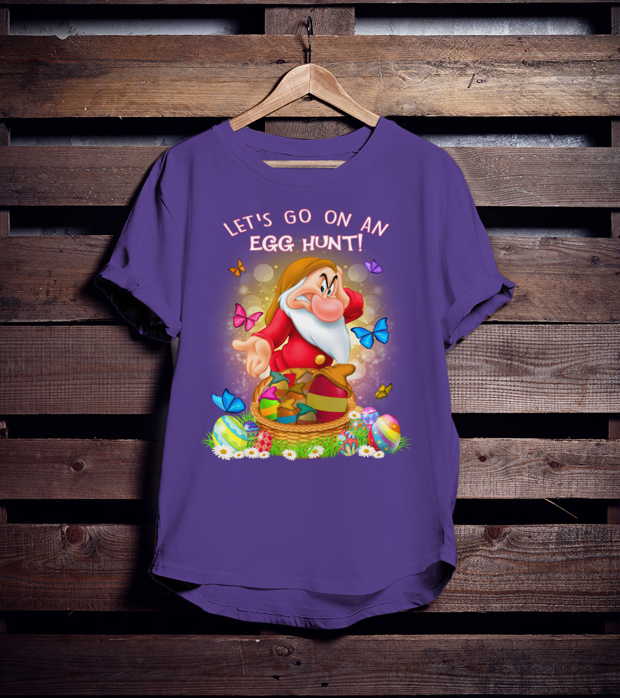 Let's Go On An Egg Hunt Grumpy Butterflies Easter Basket T-Shirt