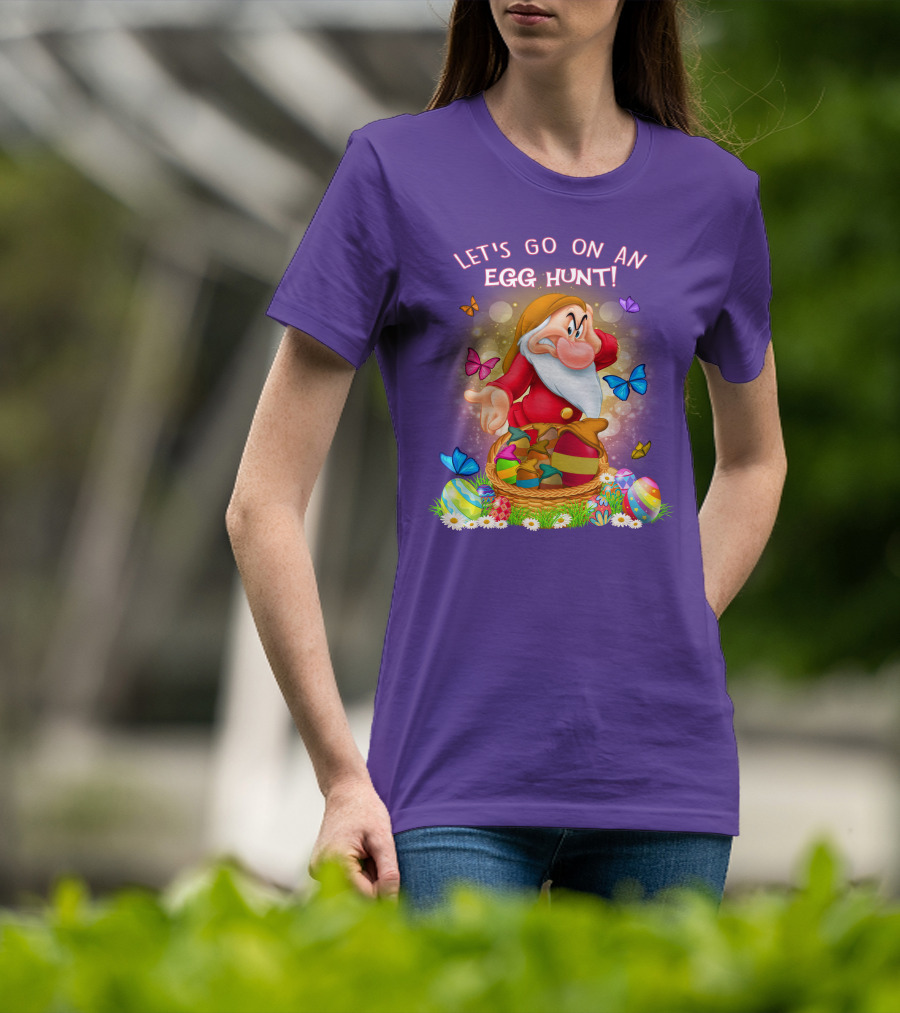 Let's Go On An Egg Hunt Grumpy Butterflies Easter Basket T-Shirt