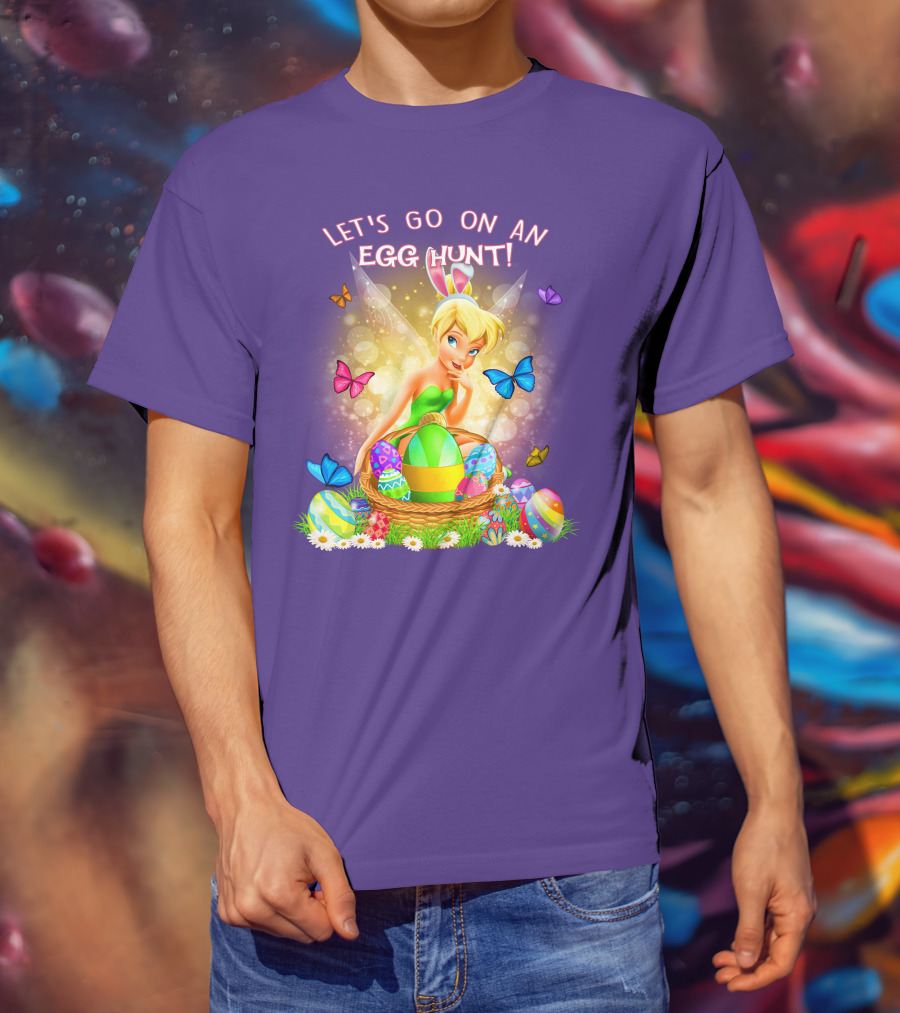 Let's Go On An Egg Hunt Tinkerbell Basket Butterflies T-Shirt