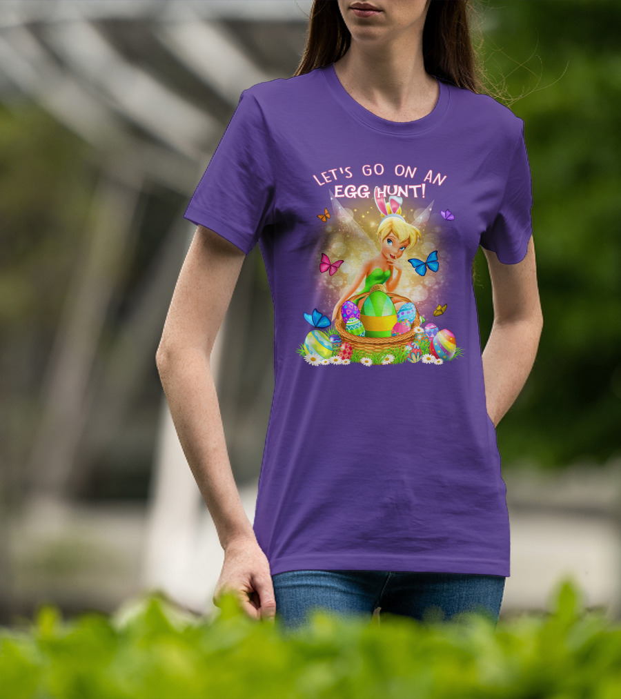 Let's Go On An Egg Hunt Tinkerbell Basket Butterflies T-Shirt