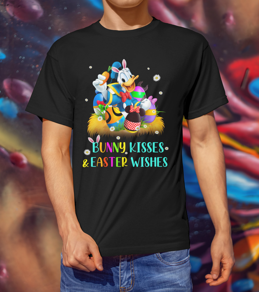 Bunny Kisses Easter Wishes Donald T-Shirt