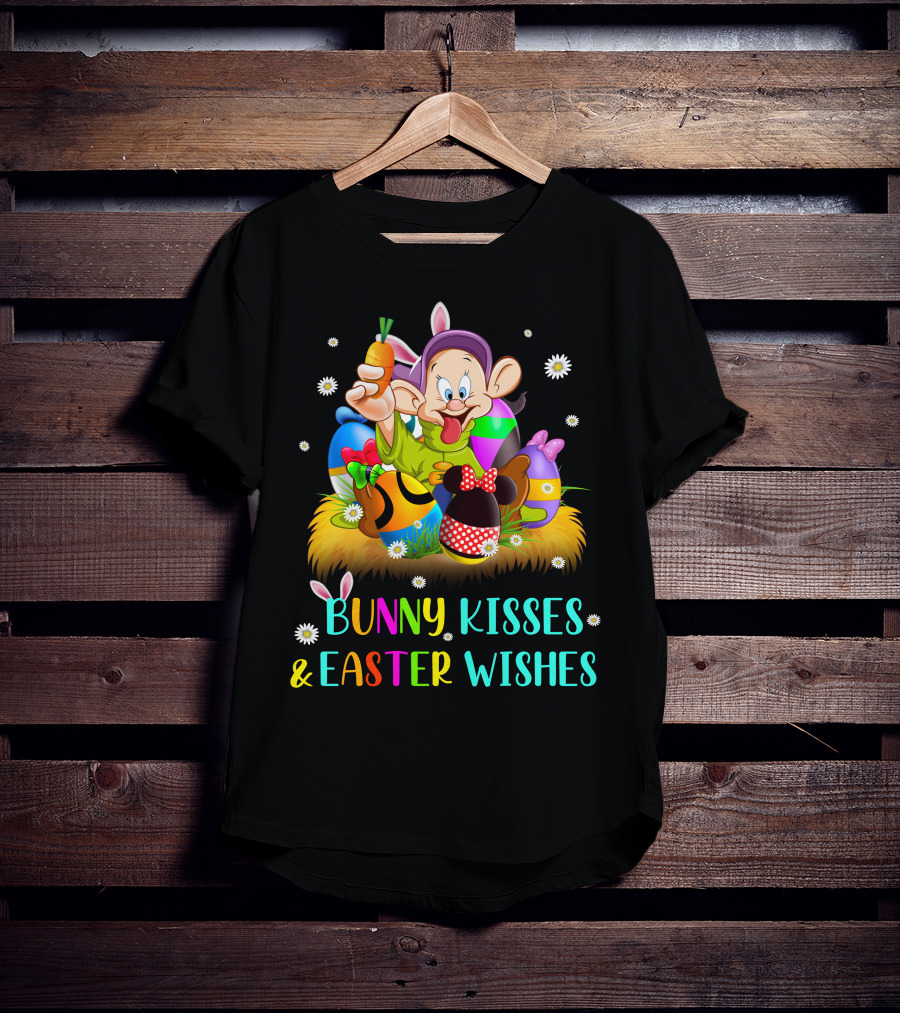 Bunny Kisses & Easter Wishes Dopey Character Easter Eggs Carrot T-Shirt