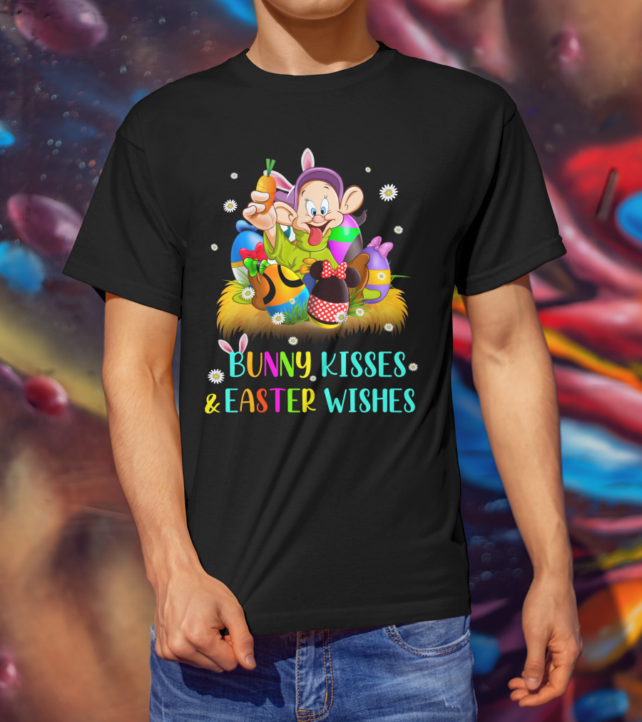 Bunny Kisses & Easter Wishes Dopey Character Easter Eggs Carrot T-Shirt