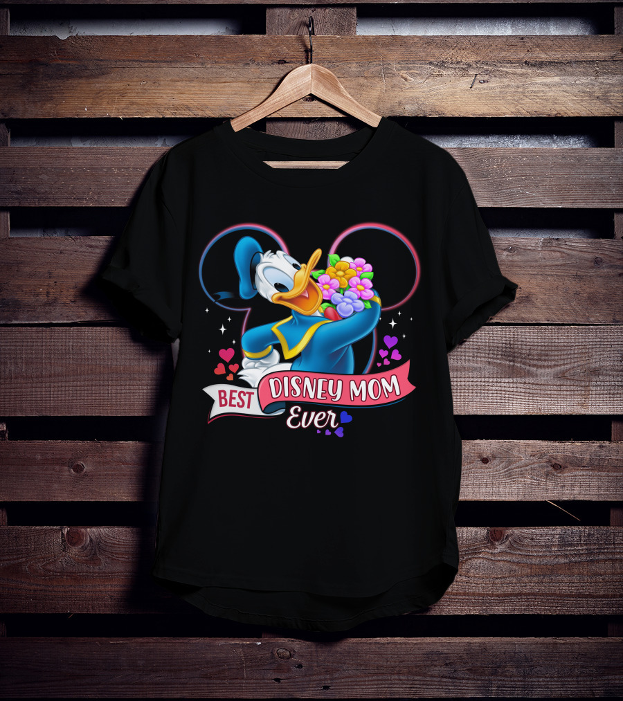 Best Disney Mom Ever Donald Duck With Flowers T-Shirt