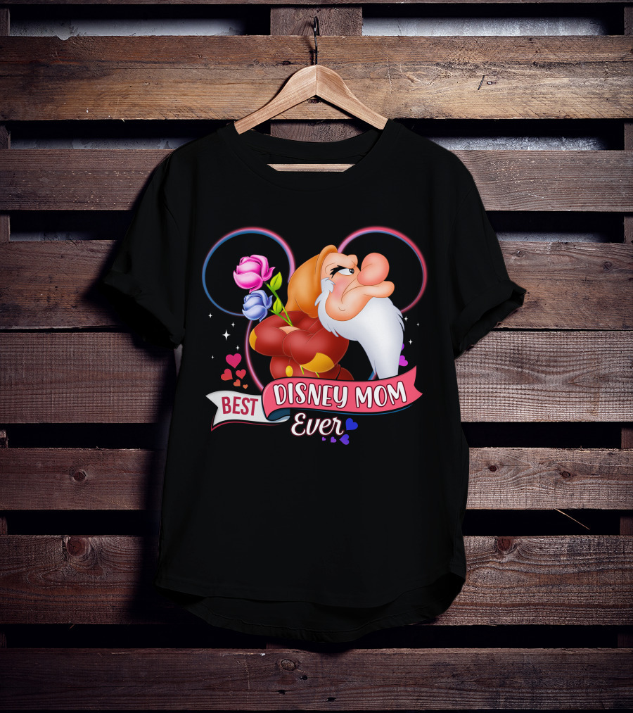 Best Disney Mom Ever Grumpy Roses Hearts Mickey Ears T-Shirt