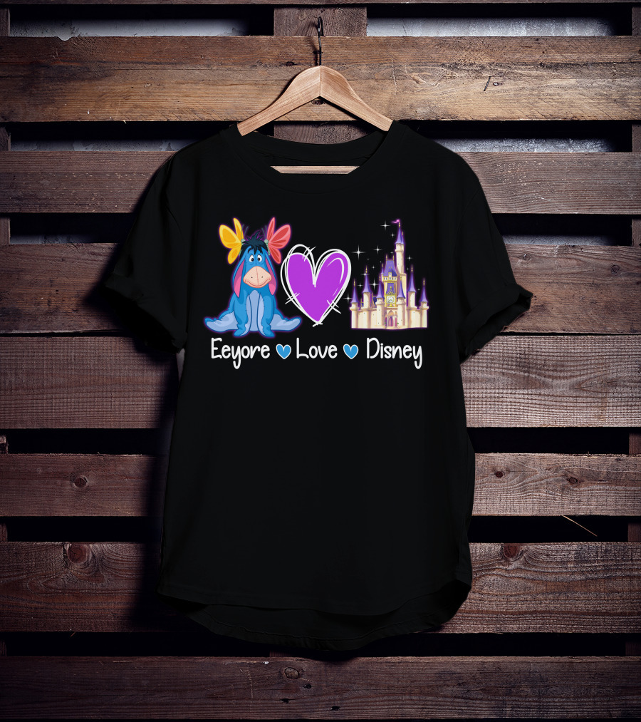 Eeyore Love Disney Heart Castle T-Shirt