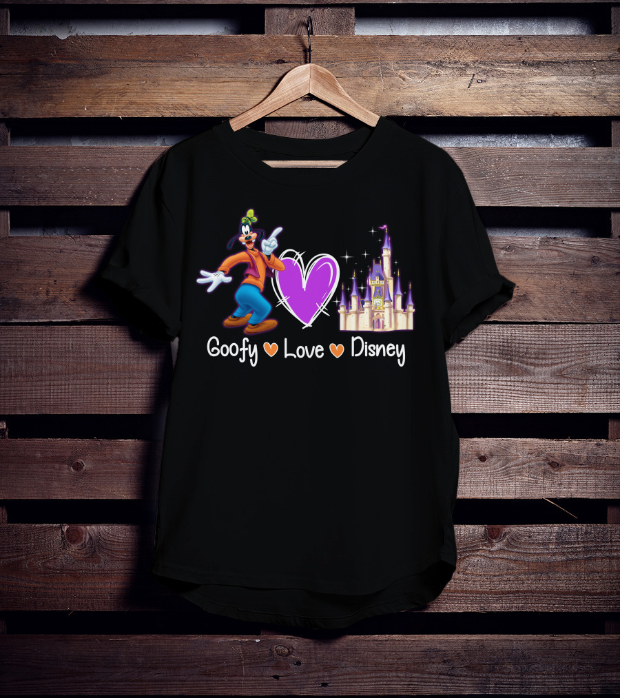 Goofy Love Disney Heart Castle T-Shirt