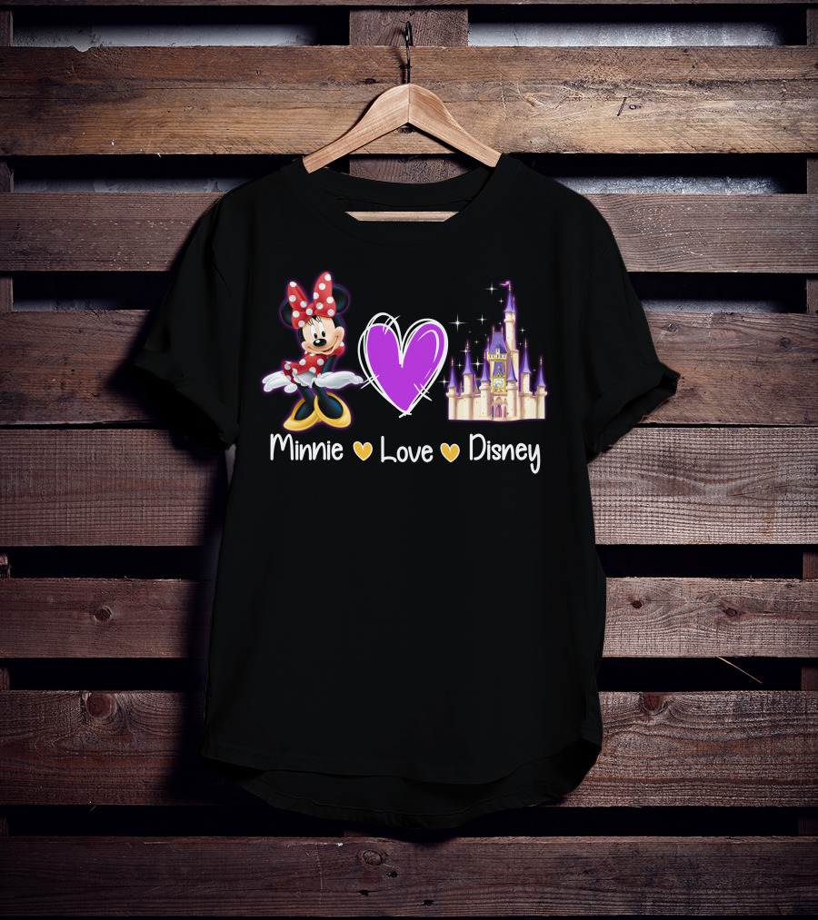 Minnie Love Disney Castle Heart T-Shirt