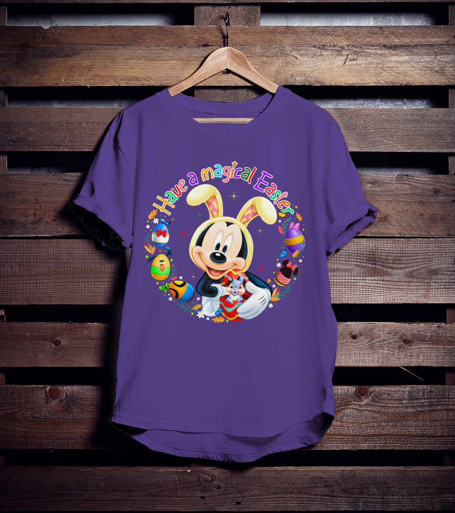 Have A Magical Easter Mickey Mouse With Bunny Ears And Colorful Eggs T-Shirt