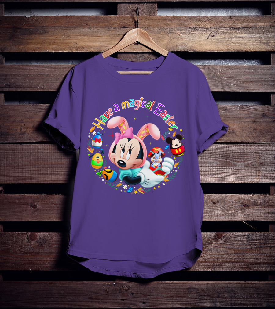 Minnie Mouse Have A Magical Easter With Easter Eggs And Flowers T-Shirt