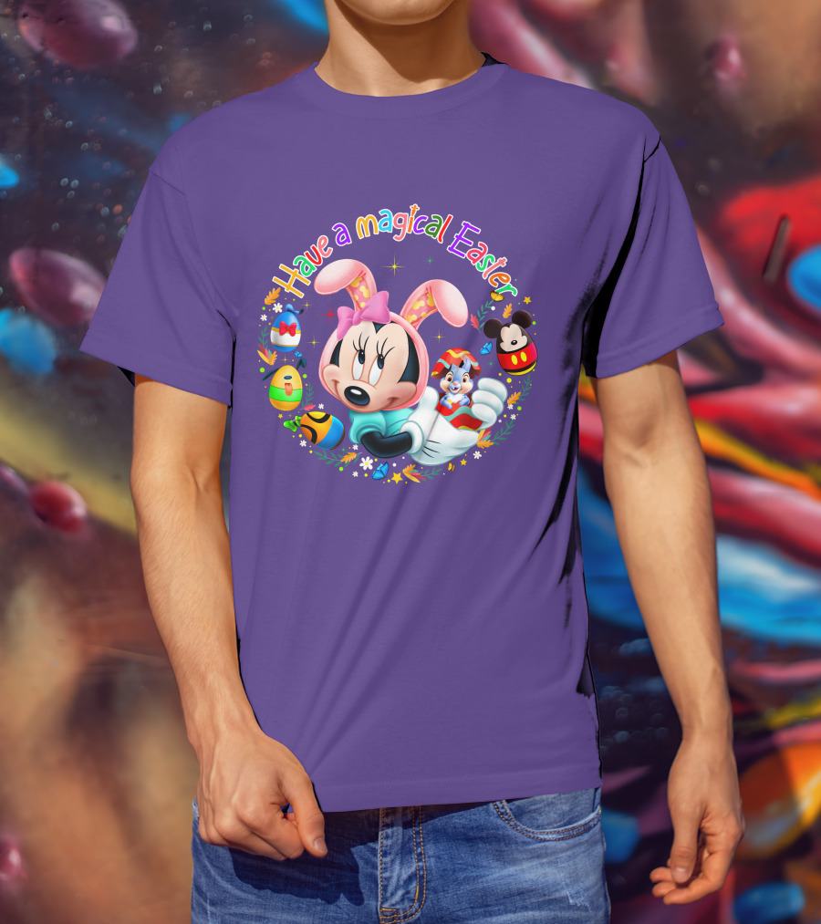 Minnie Mouse Have A Magical Easter With Easter Eggs And Flowers T-Shirt
