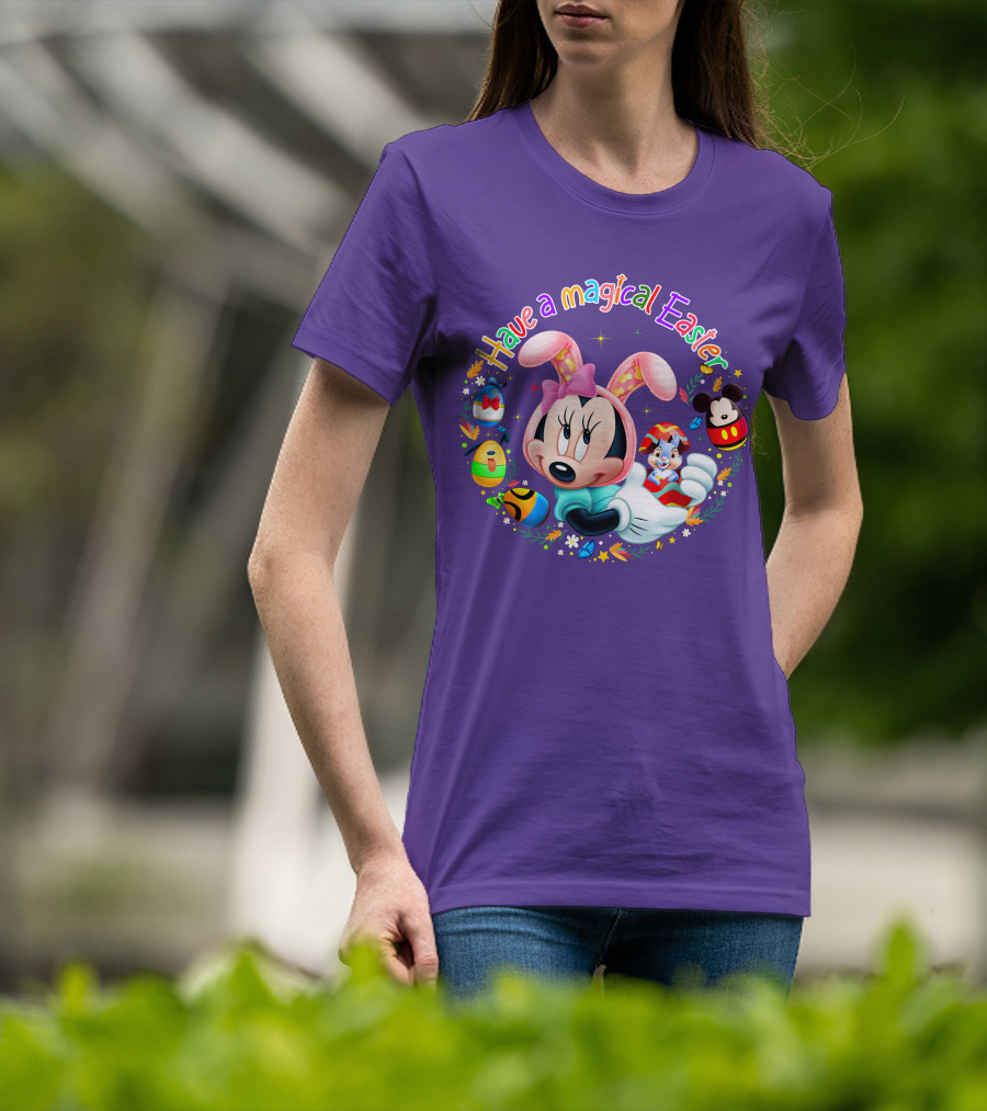 Minnie Mouse Have A Magical Easter With Easter Eggs And Flowers T-Shirt
