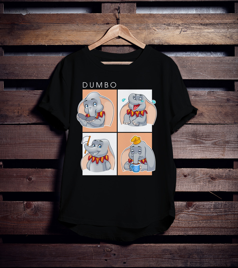 Dumbo Disney Elephant Cartoon Comic Expressions T-Shirt