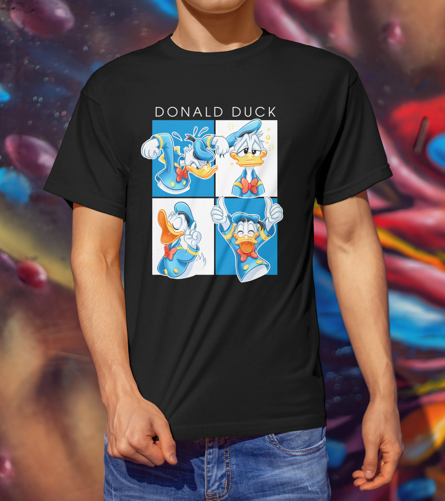 Donald Duck Emotions Blue Sailor Hat Bow Tie T-Shirt
